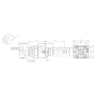 LS-0 Degree Power Tool Head Unit Model BMT40-0 Degree-ER25-Inner Lock